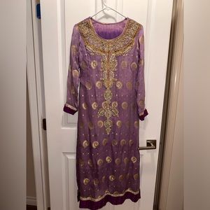 NEW Pakistani Indian Shalwar Kameez Dress Women Size Medium Fancy Party Eid Suit
